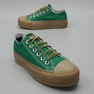 Converse Ladies 5.5 CTAS All Star Green Canvas Platform Shoes Sneakers - 565503C